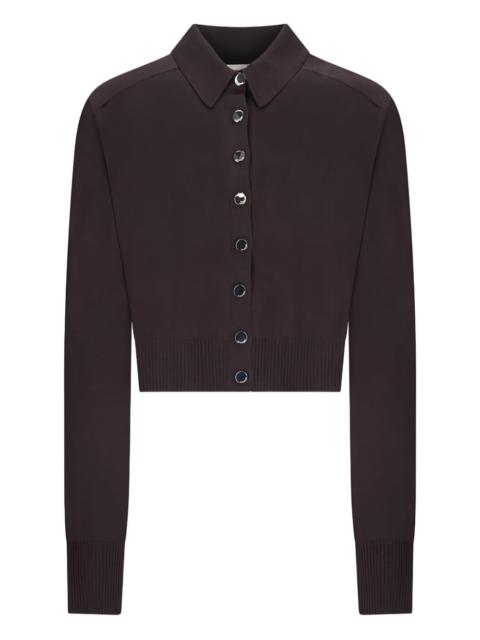 button-fastening collared cardigan