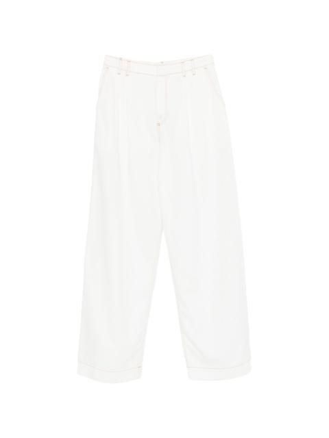 contrast-stitch trousers
