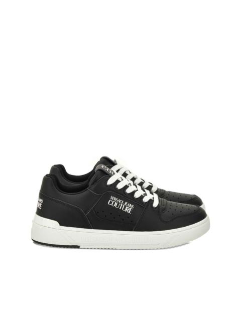 logo-detailed leather sneakers