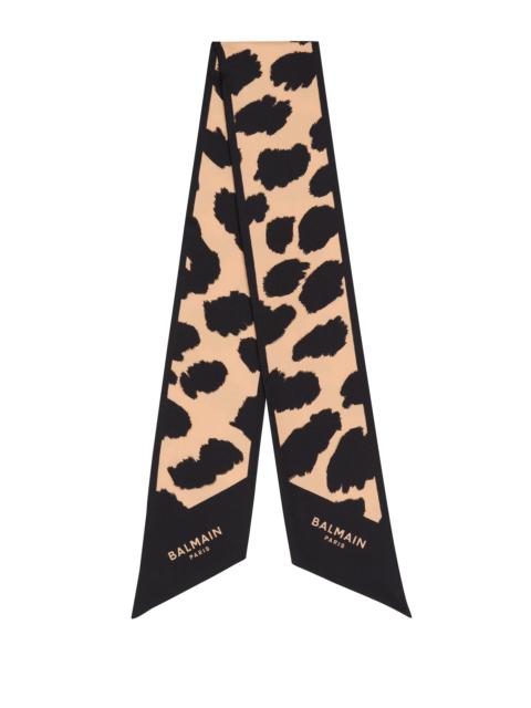 Leopard print silk bandana