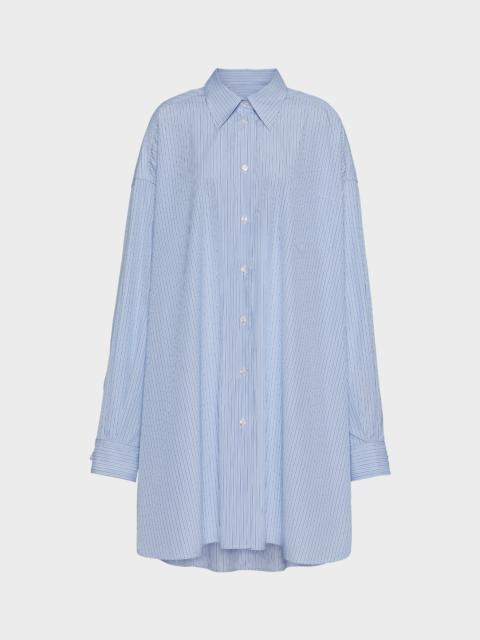Cotton poplin pinstripe shirt