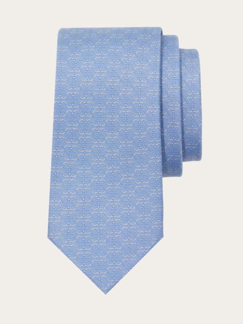 Gancini print silk tie