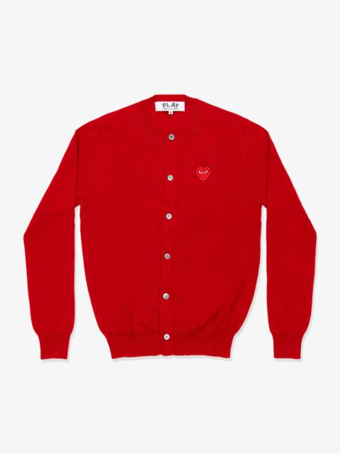 Rhinestone Red Heart Round-Neck Cardigan Unisex