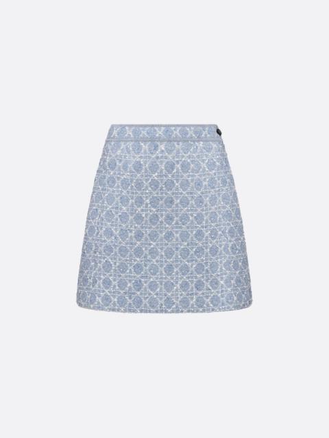 Macrocannage Flared Miniskirt