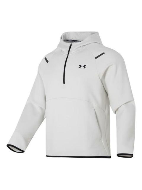 Under Armour Logo Unstoppable Fleece Zip Hoodie 'White' 1379811-114