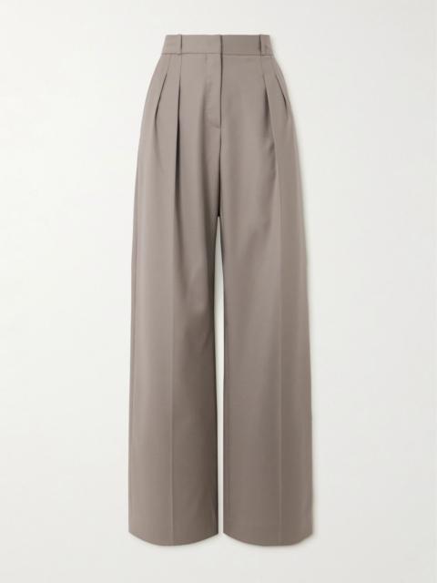 Sbiru pleated wool-twill straight-leg pants Beige