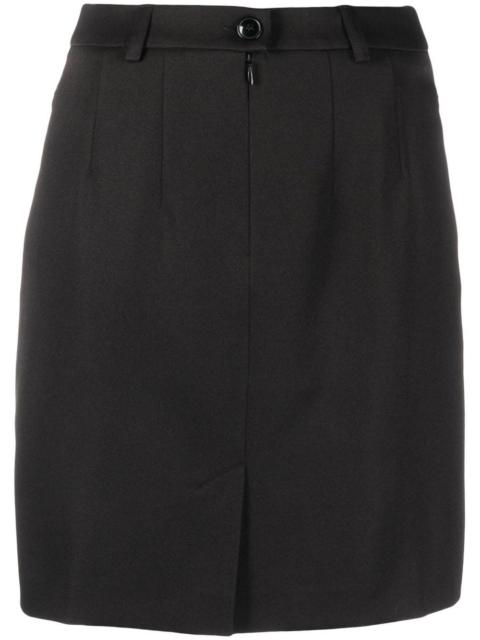 high-waisted logo-patch skirt
