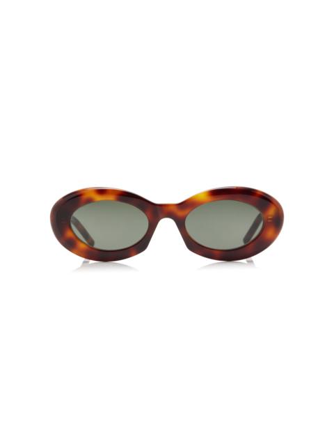 Oval-Frame Acetate Sunglasses brown