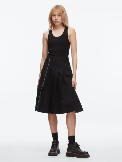 Pleated Zip Utility Skirt