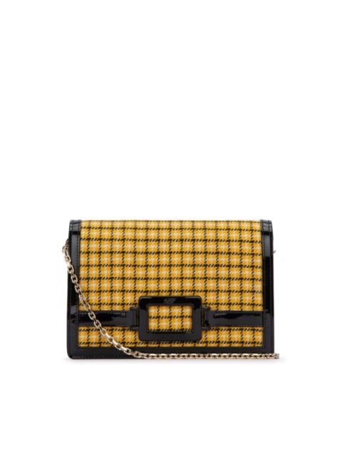check print clutch bag