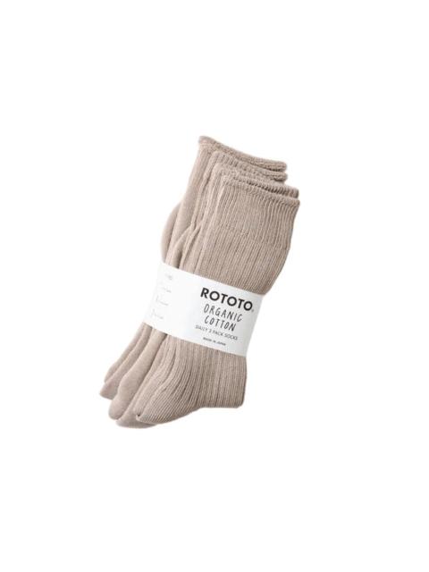 R1123 Organic Daily 3 Pack Socks - Grayge