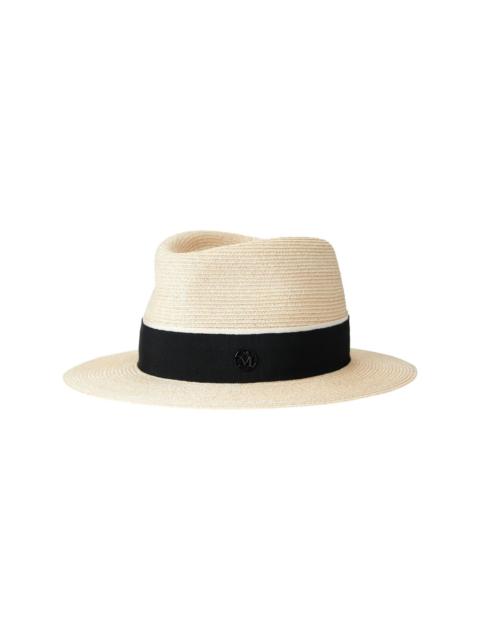 Andre logo plaque-detail straw fedora