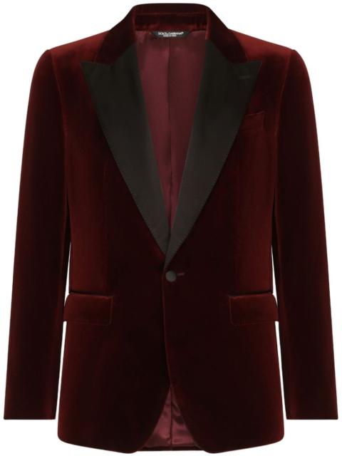 velvet single-breasted blazer
