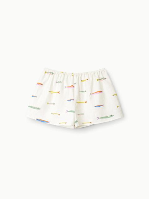 STAUD PADDLE LINEN SHORT POP SARDINES IVORY