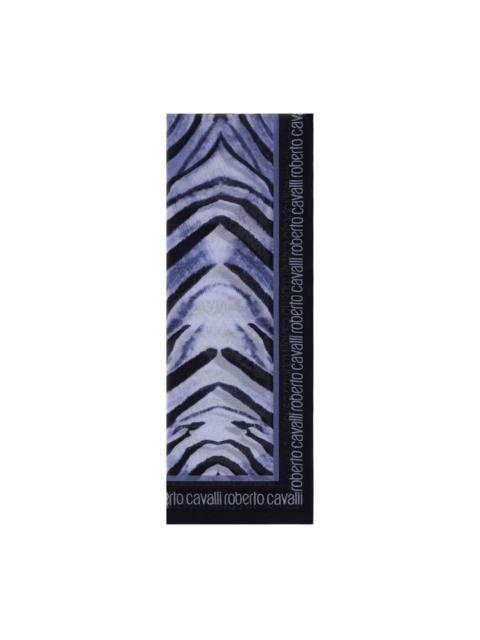 zebra-print flat-hem scarf