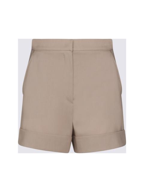 Beige Wool Blend Shorts