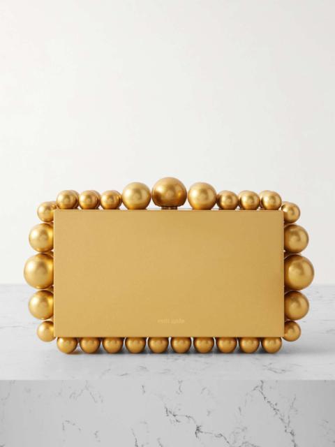 Eos beaded gold-tone clutch Gold