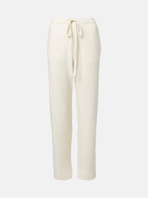 Embellished cashmere wide-leg pants