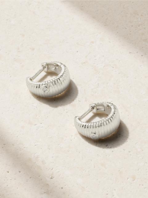 9-karat White Gold Diamond Hoop Earrings