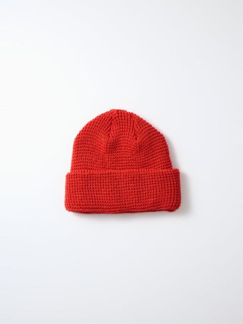 ROTOTO - COTTON WAFFLE KNIT WATCH CAP - RED
