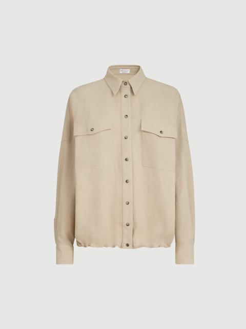 Viscose and linen fluid twill shirt