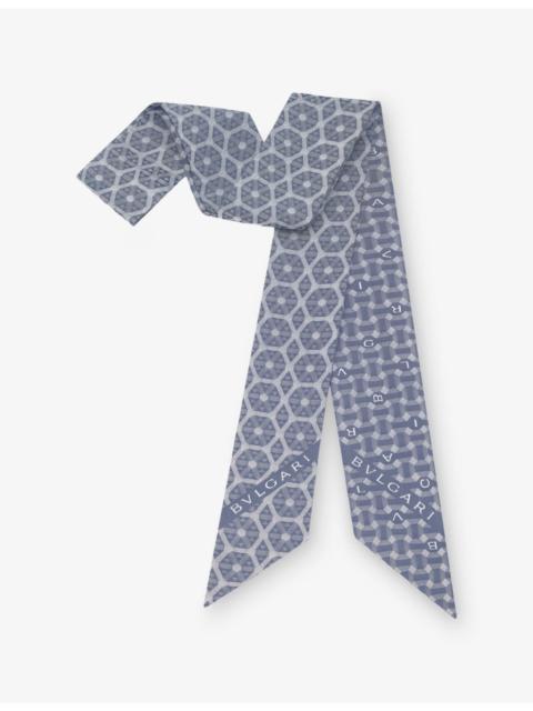 Echi Di Roma Shelley Printed Silk-Twill Scarf