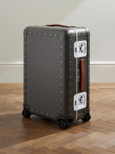 Bank Spinner 68cm Leather-Trimmed Aluminium Suitcase Gray