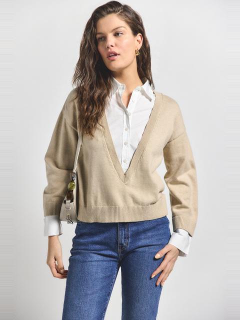 RIDA STRIPED MIXED MEDIA SWEATER