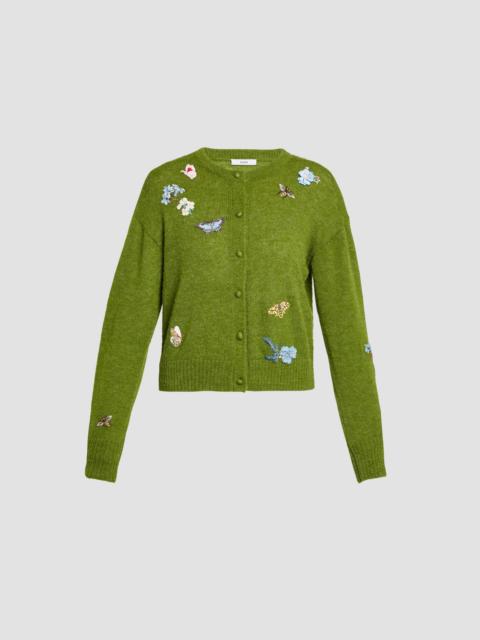 EMBELLISHED CREW NECK CARDIGAN