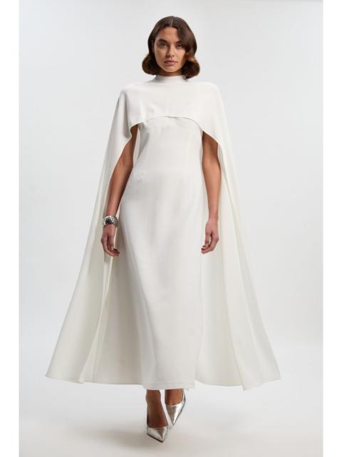 Tailored Cape Detail Maxi Dress