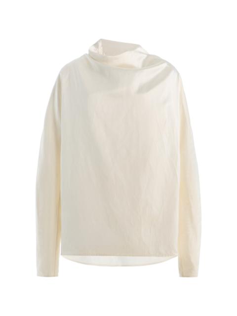 Draped Satin Top white