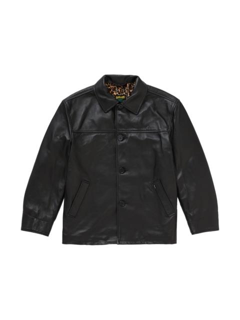 Supreme Schott Leather Car Coat (SS25) Black
