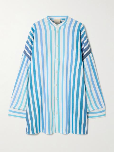 Oversized Striped Cotton-blend Shirt