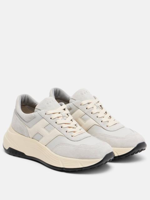 H669 suede and leather sneakers