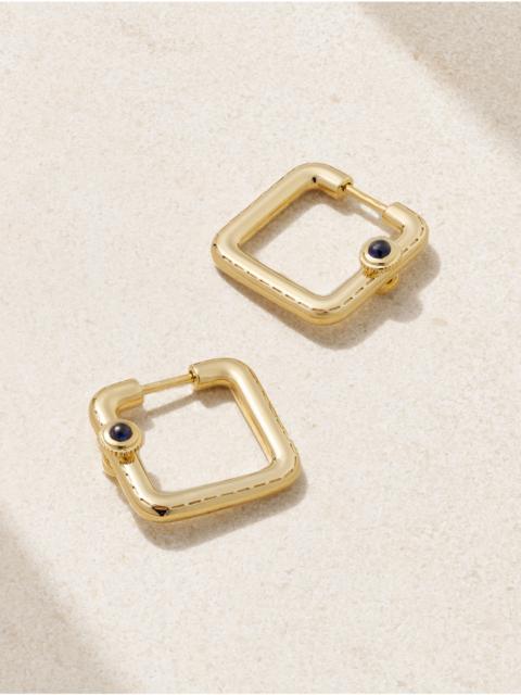 Gousset 9-karat Gold, Sapphire And Diamond Hoop Earrings