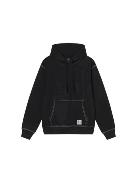 Stussy Contrast Stitch Label Hoodie Black