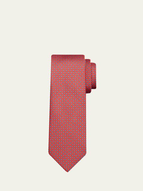 Men's Micro-Floral Silk Tie