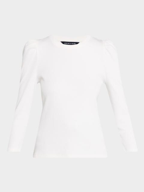 Britney Puff-Sleeve Cotton Top