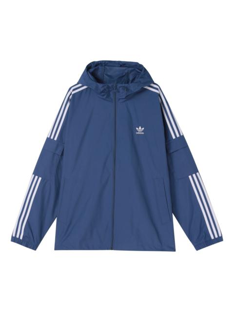 adidas originals 3-stripes Wb Fz Woven Hooded Jacket Blue GN3469