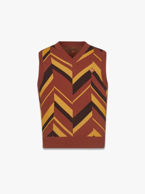 Mega Herringbone Vest in Wool-Cashmere Jacquard
