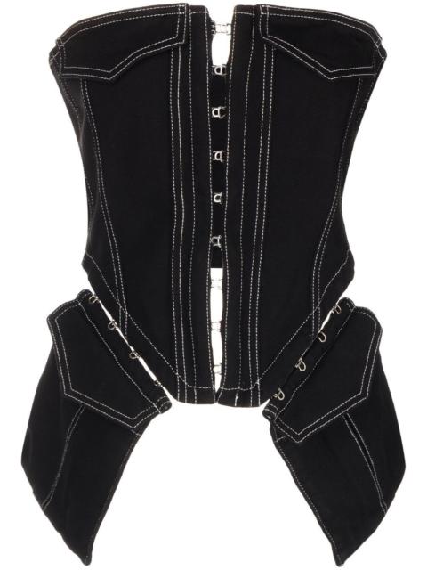 pocket denim corset