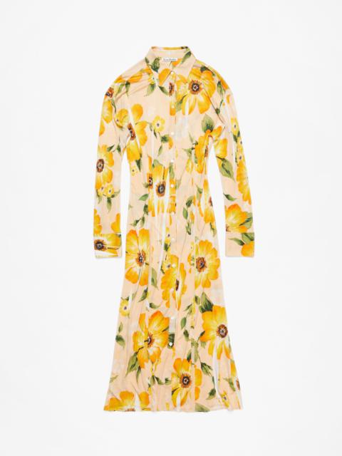 Button-up printed dress - Orange Multi