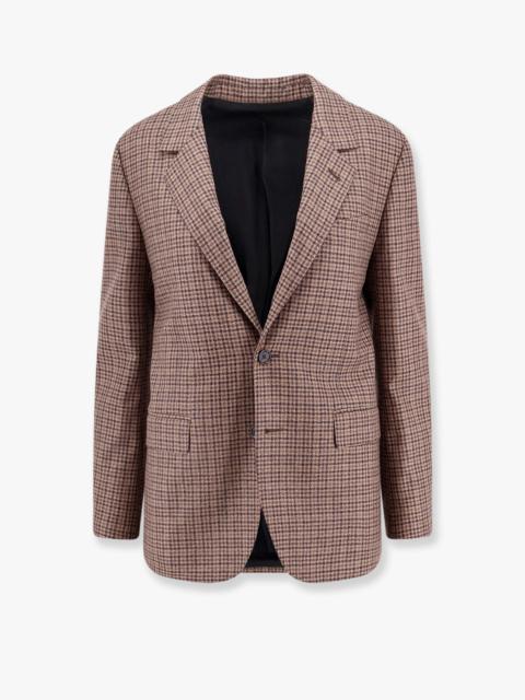 Cashmere Blazer With Suede Patch Detail