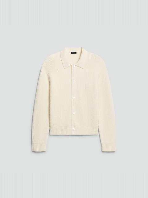 Textured Cardigan in Cotton Silk Slub