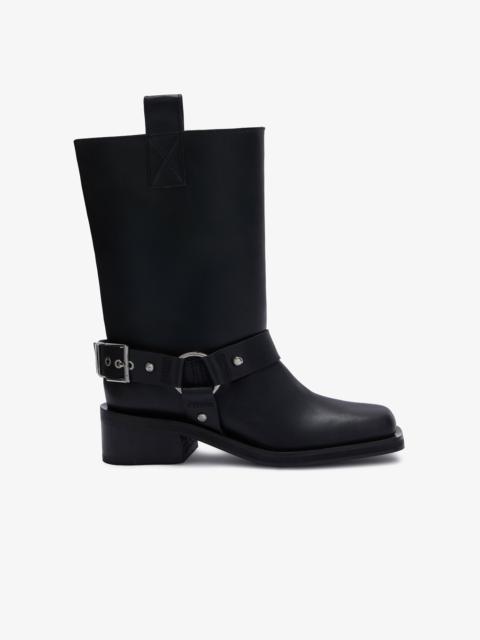 MID SHAFT BIKER BOOT IN BLACK