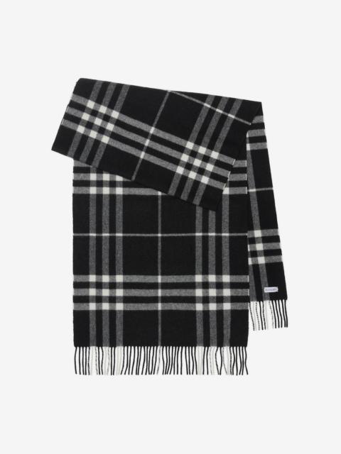 Wide Check Cashmere Scarf