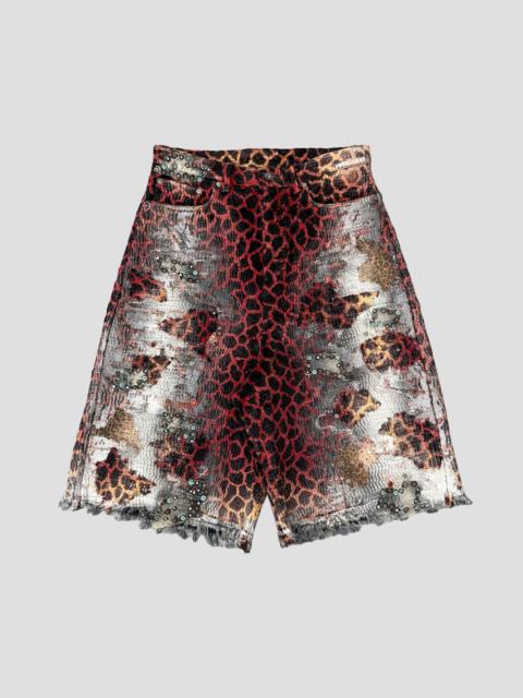 GIRAFFE ECO FUR BORO x STUDS BAGGY SHORTS