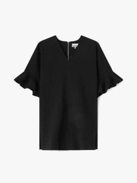 BLACK MINI RUFFLE DRESS