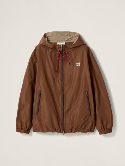 Technical fabric hoodie jacket