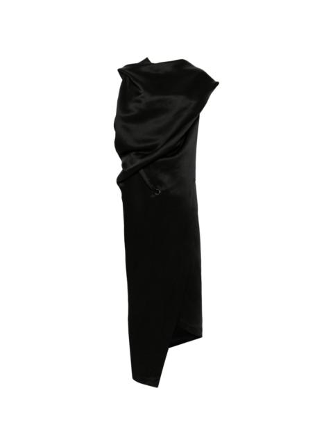 Enveloping asymmetric maxi dress